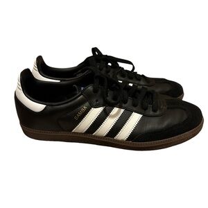 Adidas Samba Men's Black/White Classic Leather Sneakers size 10